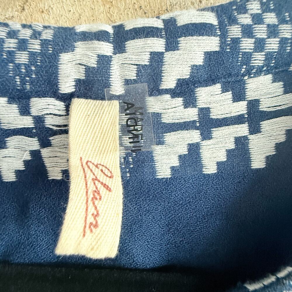 Elan Boho Embroidered Cotton Mini Dress Navy Tiered Cottagecore Indie‎ M - Picture 5 of 8